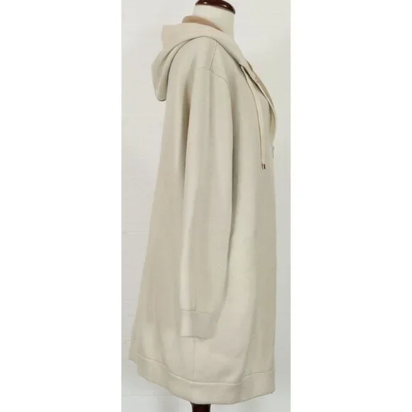 $4495 BRUNELLO CUCINELLI DOUBLE-FACE CASHMERE MID LENGTH ZIP HOODIE MONILI XL